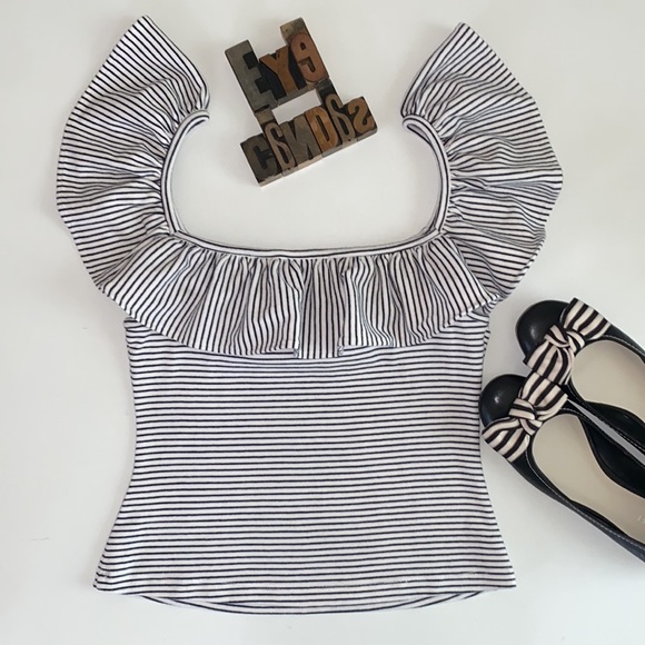 Striped Ruffle Trim Top - Picture 7 of 8